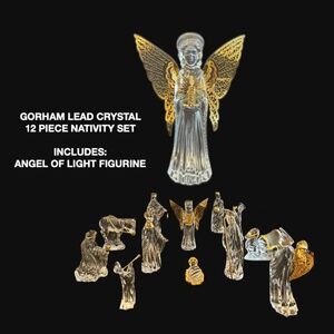 Gorham Crystal Angel of Light in 12 Piece Gorham Crystal Nativity Set - Like New